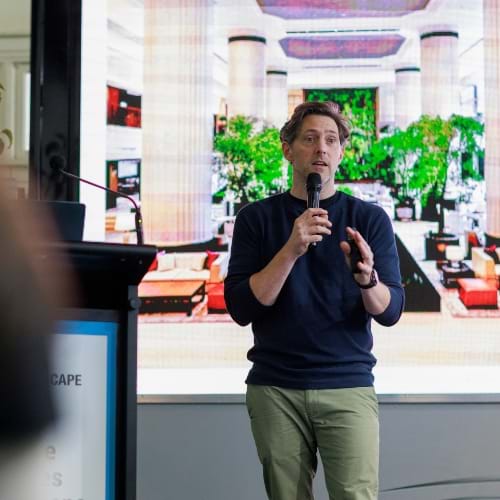 Charlie Albone sharing insights and tips at The Landscape Show 2026
