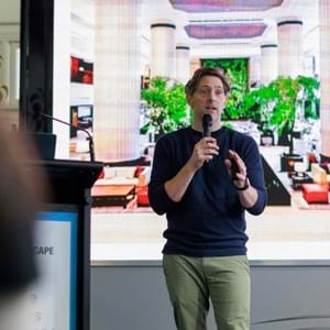 Charlie Albone sharing insights and tips at The Landscape Show 2026