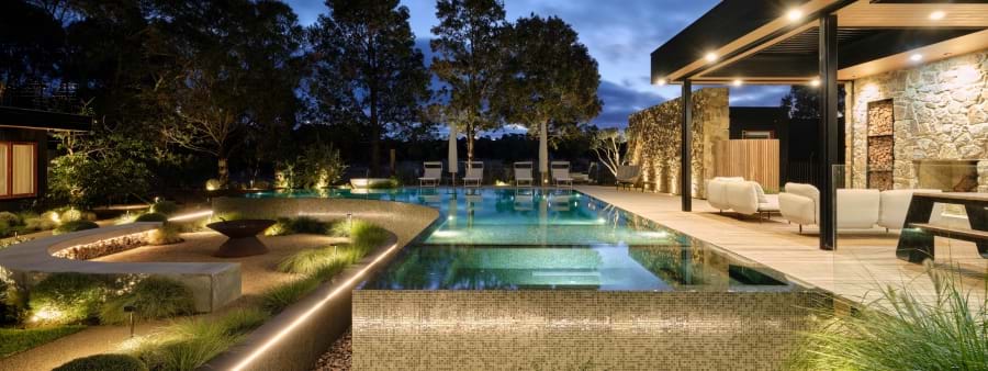 The pool is the emotional and visual anchor of this stunning landscape by COS Design | Landscaping Victoria