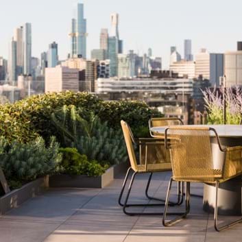 Professionally landscaped balcony garden in a Victorian apartment by Lisa Ellis Gardens Melbourne Project. Image by Erik Holt | Landscaping Victoria